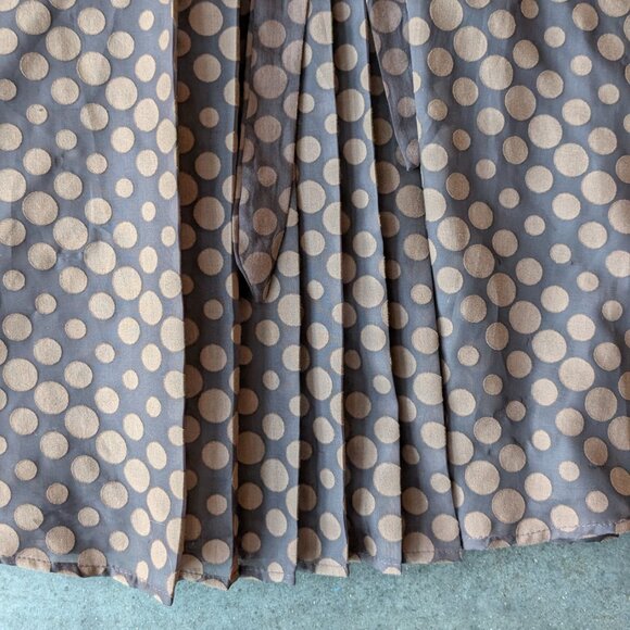 Vintage Robbie Bee Brown Polka Dot Belted Shirt Dress size 8 - Picture 6 of 8